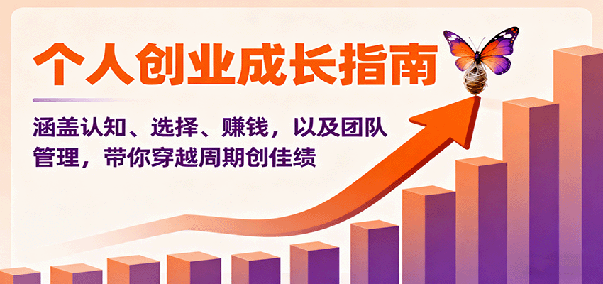 个人创业成长指南:涵盖认知、选择、赚钱,以及团队管理,带你穿越周期创佳绩-梦清研习社