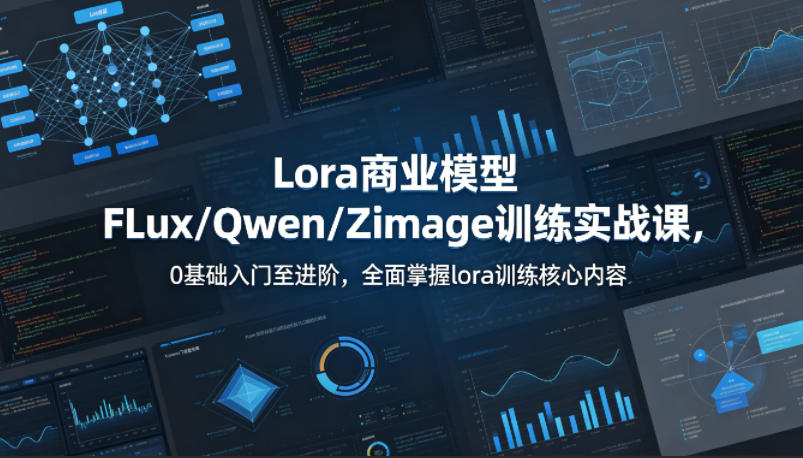 系统性学习Lora商业模型FLux／Qwen／Zimage训练实战课，0基础入门至进阶，全面掌握lora训练核心内容-梦清研习社