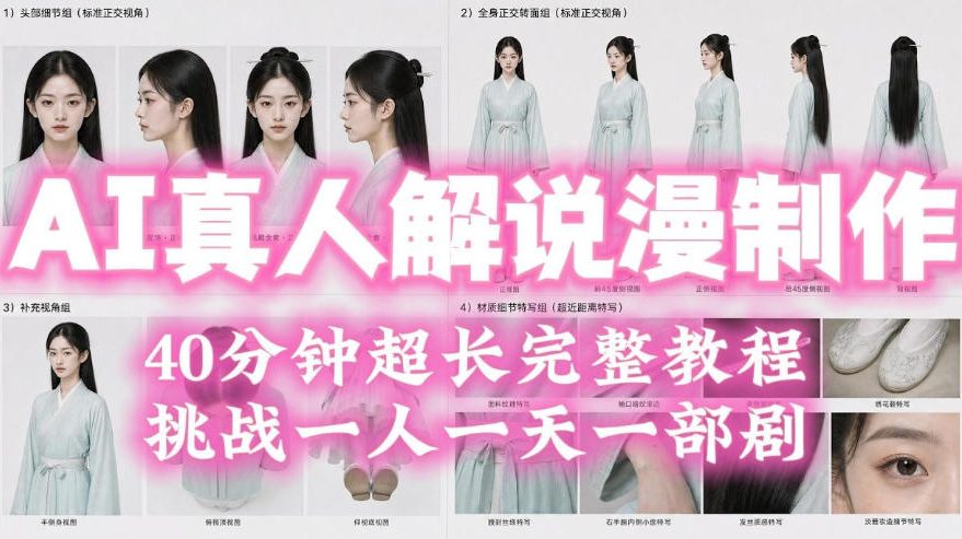 2026年AI真人解说漫剧自动批量化制作教程，40分钟超长完整，自动批量化制作，挑战一人一天一部剧！-梦清研习社