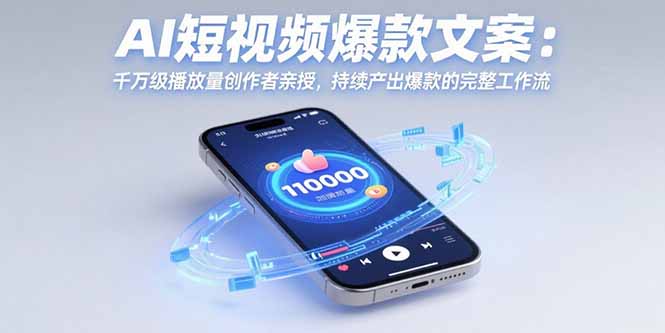 AI短视频爆款文案：千万级播放量创作者亲授，持续产出爆款的完整工作流-梦清研习社