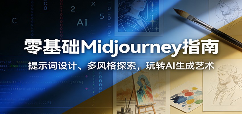 零基础Midjourney指南：提示词设计、多风格探索，玩转AI生成艺术-梦清研习社