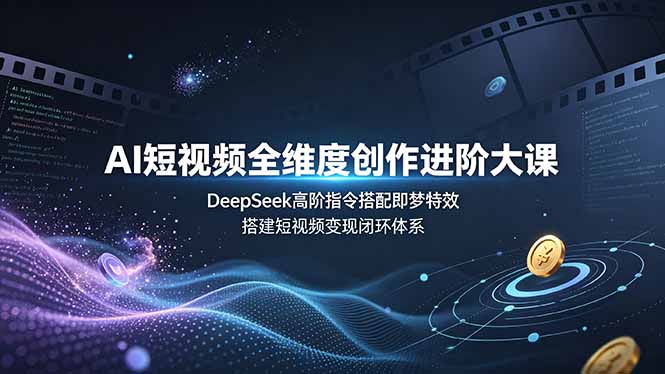 AI短视频全维度创作进阶大课，DeepSeek高阶指令搭配即梦特效，搭建短视频变现闭环体系-梦清研习社