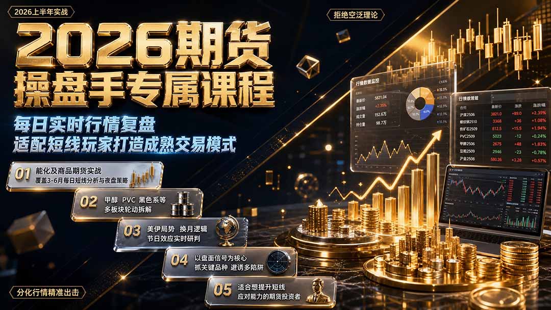 2026期货操盘手专属课程-更新8月,每日实时行情复盘,适配短线玩家打造成熟交易模式-梦清研习社