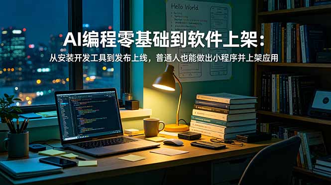 AI编程零基础到软件上架：从安装开发工具到发布上线，普通人也能做出小程序并上架应用商店-梦清研习社
