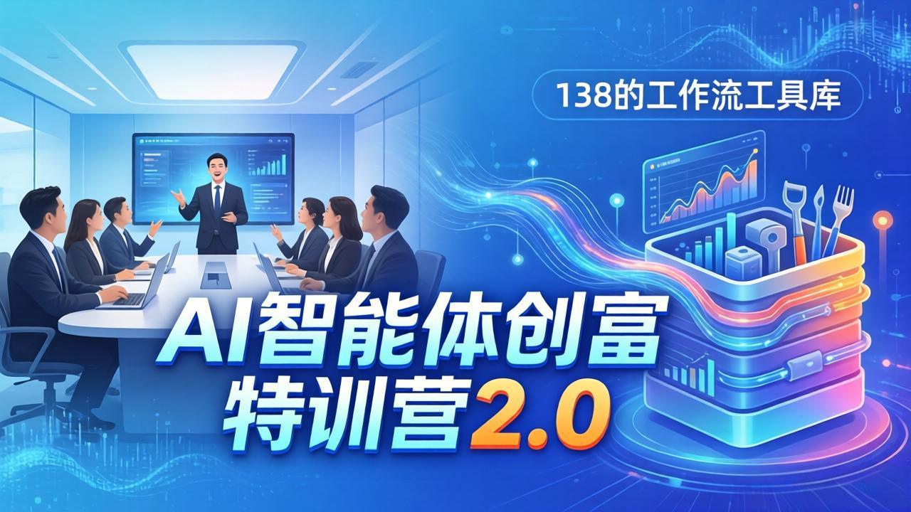 AI智能体创富训练营2.0：3天闭门直播+视频课+工具库，从0到1搭建智能体附138个工作流-梦清研习社