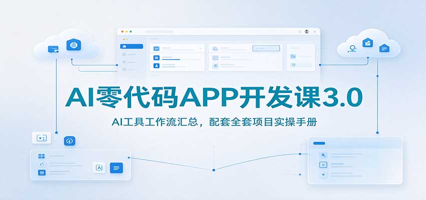 AI零代码APP开发课3.0：AI工具工作流汇总，配套全套项目实操手册-梦清研习社
