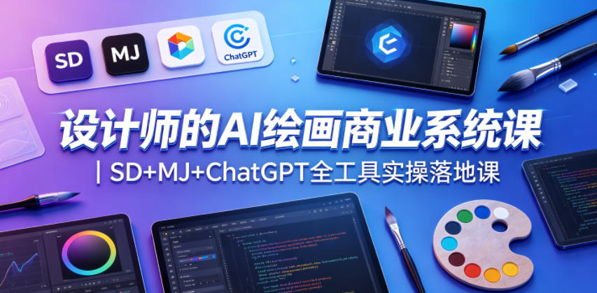 设计师的AI绘画商业系统课｜SD+MJ+ChatGPT全工具实操落地课-梦清研习社
