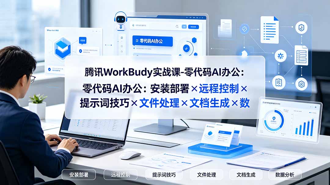腾讯WorkBuddy实战课-零代码AI办公：安装部署×远程控制×提示词技巧×文件处理×文档生成×数据分析-梦清研习社