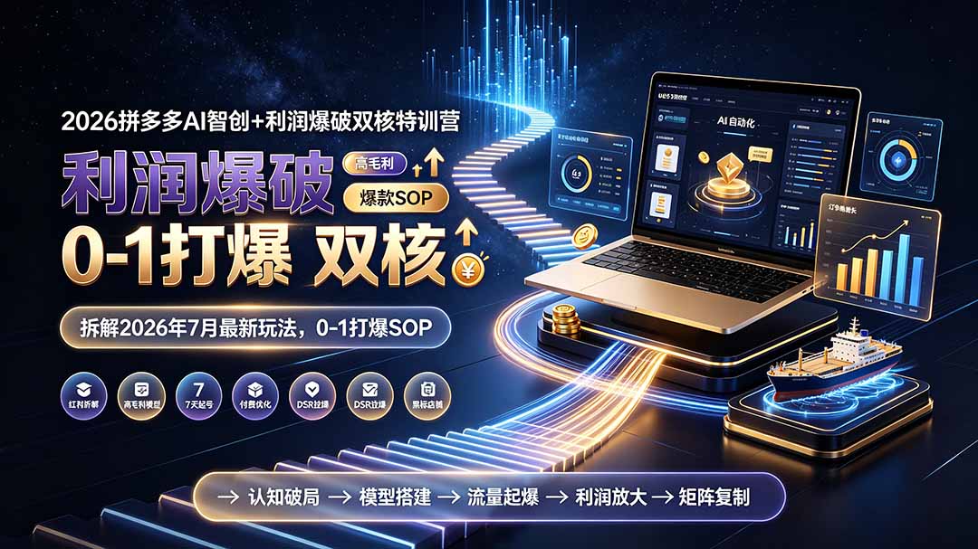 2026拼多多AI智创+利润爆破双核特训营-更新：拆解2026年7月最新玩法，0-1打爆SOP-梦清研习社