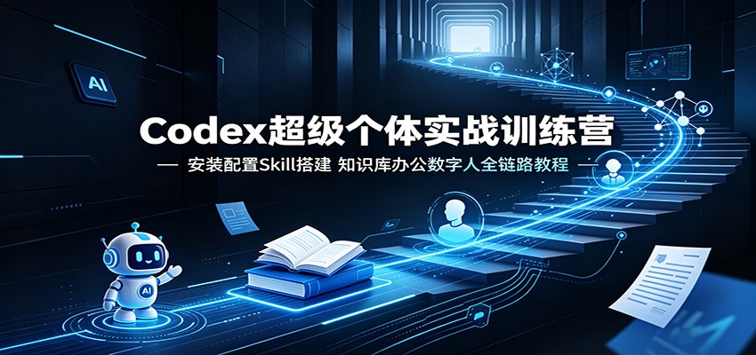 Codex超级个体实战训练营：安装配置Skill搭建，知识库办公数字人全链路教程-梦清研习社