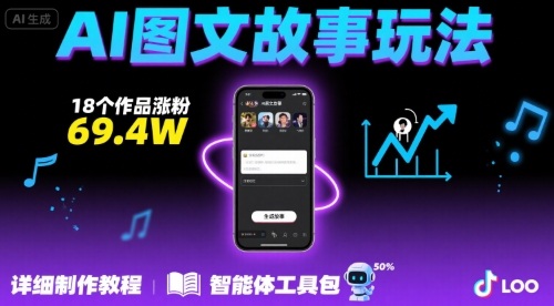 抖音爆火的ai图文故事玩法，18个作品涨粉69.4W，详细制作教程+智能体-梦清研习社
