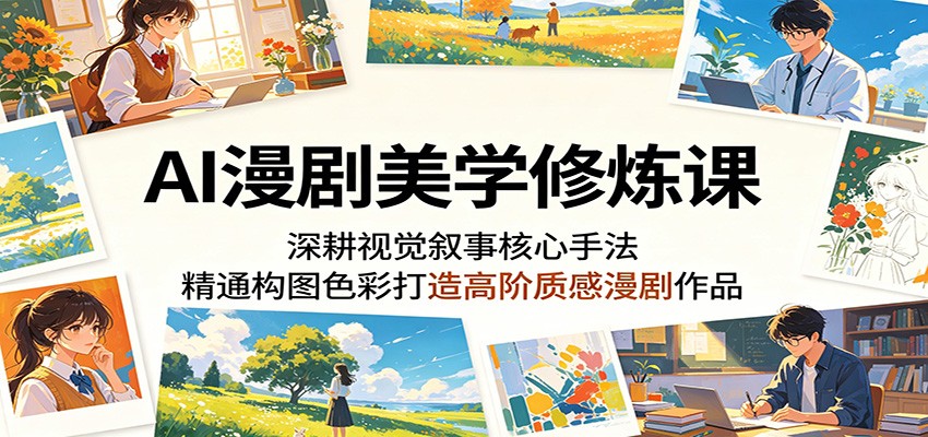 AI漫剧美学修炼课：深耕视觉叙事核心手法，精通构图色彩打造高阶质感漫剧作品-梦清研习社