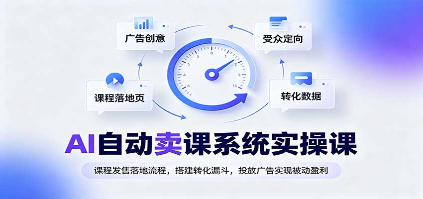 AI自动卖课系统实操课：课程发售落地流程，搭建转化漏斗，投放广告实现被动盈利-梦清研习社