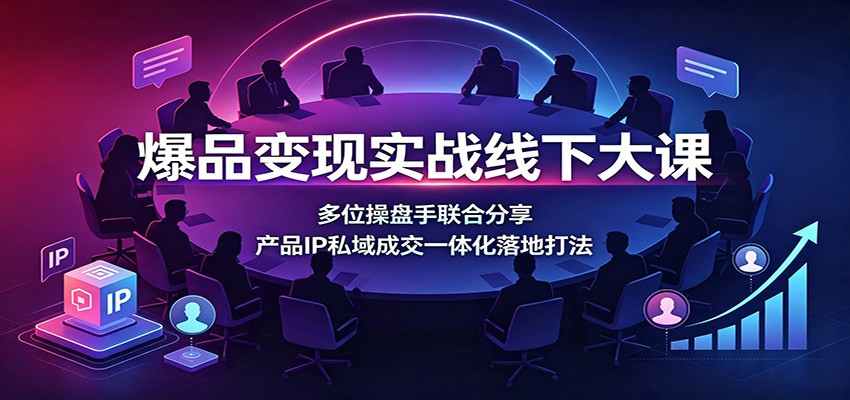 爆品变现实战线下大课：多位操盘手联合分享，产品IP私域成交一体化落地打法-梦清研习社