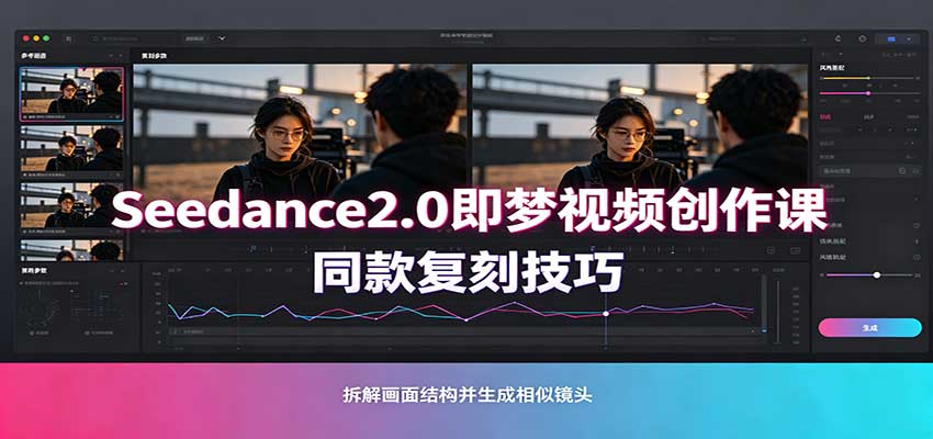 Seedance2.0即梦视频创作课：剧本式视频制作，同款复刻技巧，多行业案例落地教学-梦清研习社