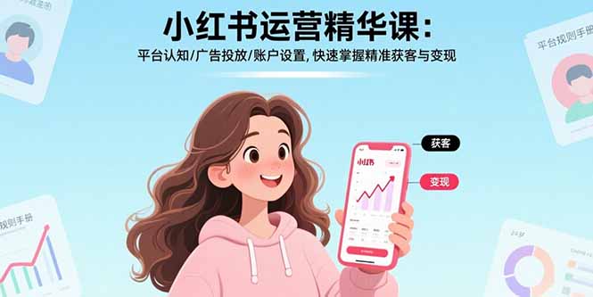 小红书运营精华课:平台认知/广告投放/账户设置,快速掌握精准获客与变现-梦清研习社