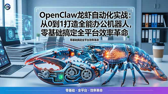 OpenClaw龙虾自动化实战：从0到1打造全能办公机器人，零基础搞定全平台效率革命-梦清研习社