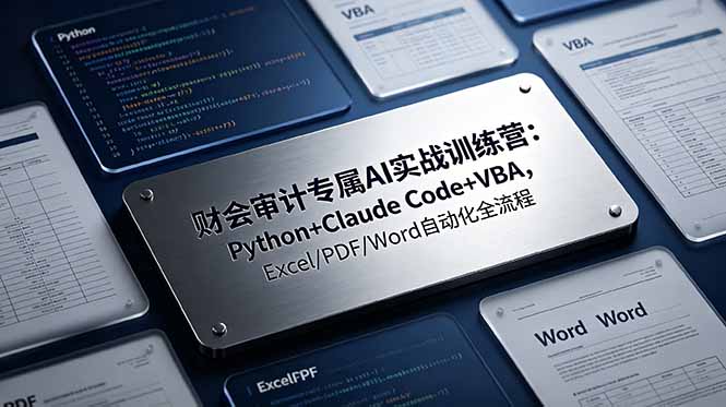 财会审计专属 AI实战训练营：Python+Claude Code+VBA，Excel/PDF/Word自动化全流程-梦清研习社