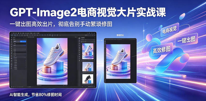 GPT-Image2电商视觉大片实战课，一键出图高效出片，彻底告别手动繁琐修图-梦清研习社