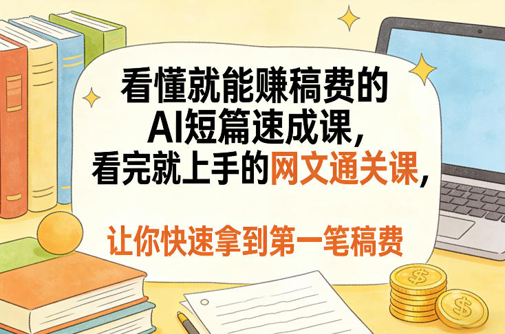 看懂就能賺稿费的AI短篇速成课,看完就上手的网文通关课,让你快速拿到第一笔稿费(更新8月)-梦清研习社