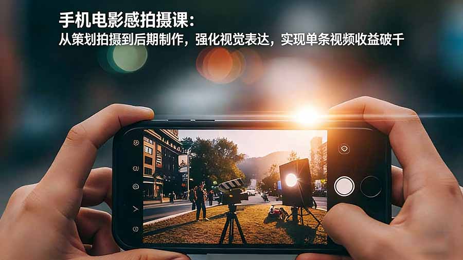 手机电影感拍摄课：从策划拍摄到后期制作，强化视觉表达，实现单条视频收益破千-梦清研习社