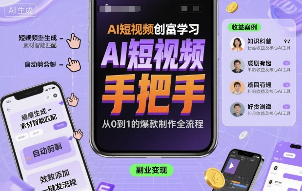 AI短视频创富学习，手把手教会你制作AI短视频-梦清研习社