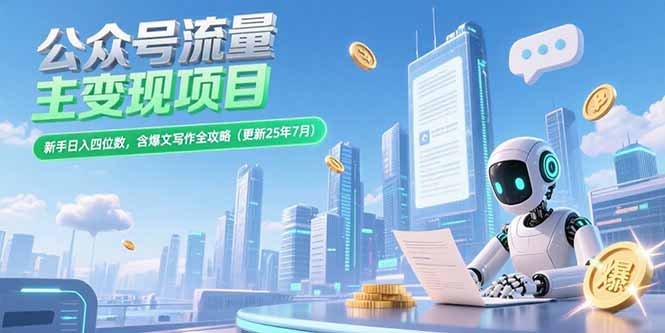 公众号流量主变现项目,新手日入四位数,含爆文写作全攻略(更新25年7月-梦清研习社