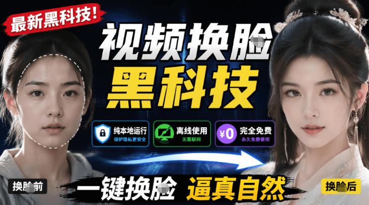 AI人工智能如此夸张？一键视频换Lian黑科技，纯本地离线运行，本地视频换Lian娱乐工具，AI FaceSwap-梦清研习社