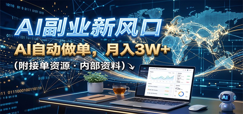 AI副业新风口，AI自动做单，月入3W+，附接单资源-梦清研习社