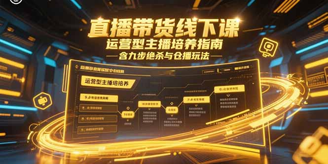 直播带货线下课，运营型主播培养指南，含九步绝杀与仓播玩法-梦清研习社