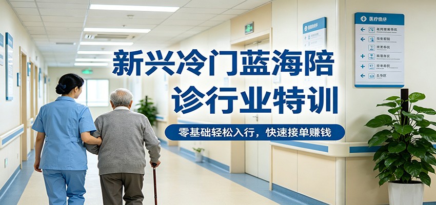 新兴冷门蓝海陪诊行业特训，零基础轻松入行，快速接单赚钱-梦清研习社