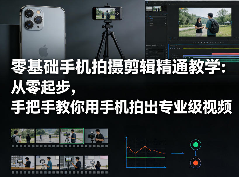 零基础手机拍摄剪辑精通教学:从零起步,手把手教你用手机拍出专业级视频-梦清研习社