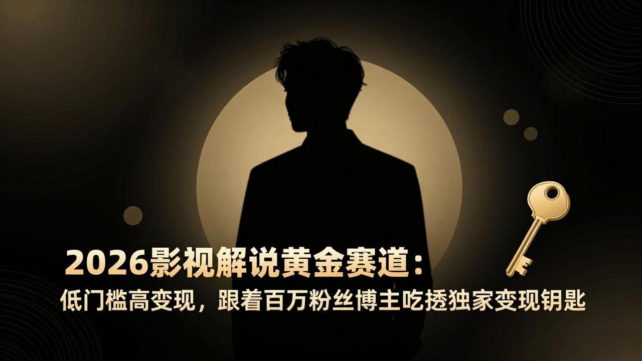 2026影视解说黄金赛道：低门槛高变现，跟着百万粉丝博主吃透独家变现钥匙-梦清研习社