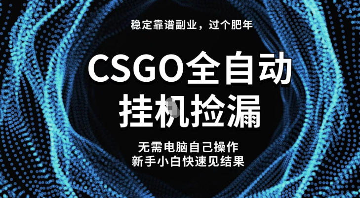 【稳定副业】全球最热门游戏CSGO全自动捡漏，最新玩法，新手小白日入5张+【揭秘】-梦清研习社