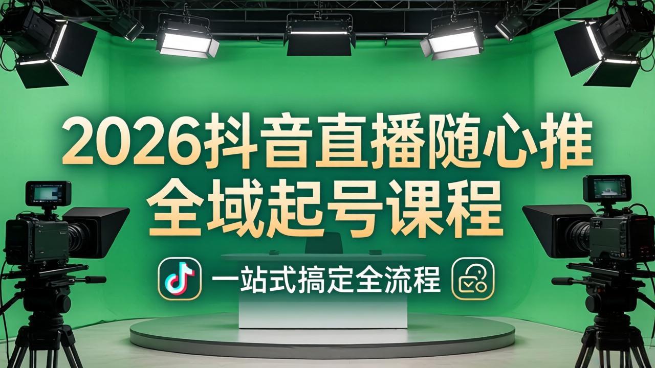 2026抖音直播随心推全域起号课程：一站式搞定直播起号、稳号、放量全流程(更新4月-梦清研习社