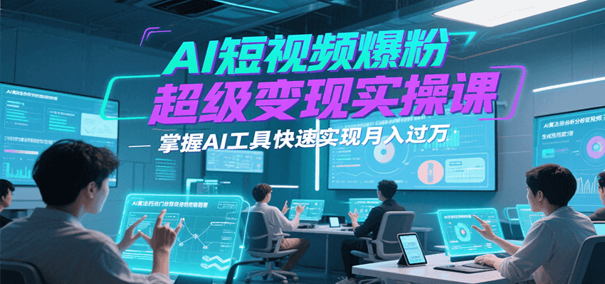 AI短视频爆粉超级变现实操课，掌握AI工具快速实现月入过万-梦清研习社
