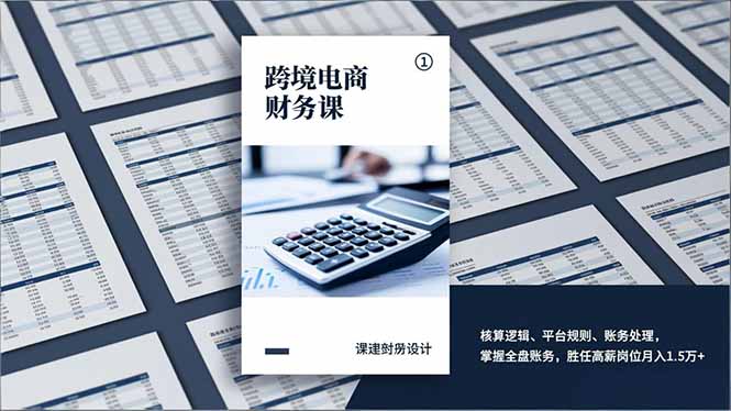 跨境电商财务课，核算逻辑、平台规则、账务处理，掌握全盘账务，胜任高薪岗位月入1.5万+-梦清研习社