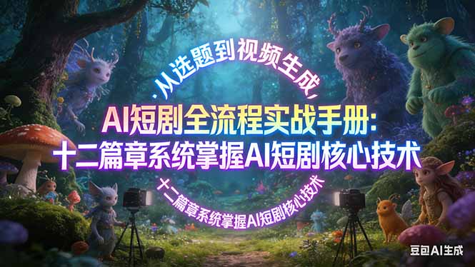 AI 短剧全流程实战手册:从选题到视频生成,十二篇章系统掌握 AI 短剧核心技术-梦清研习社