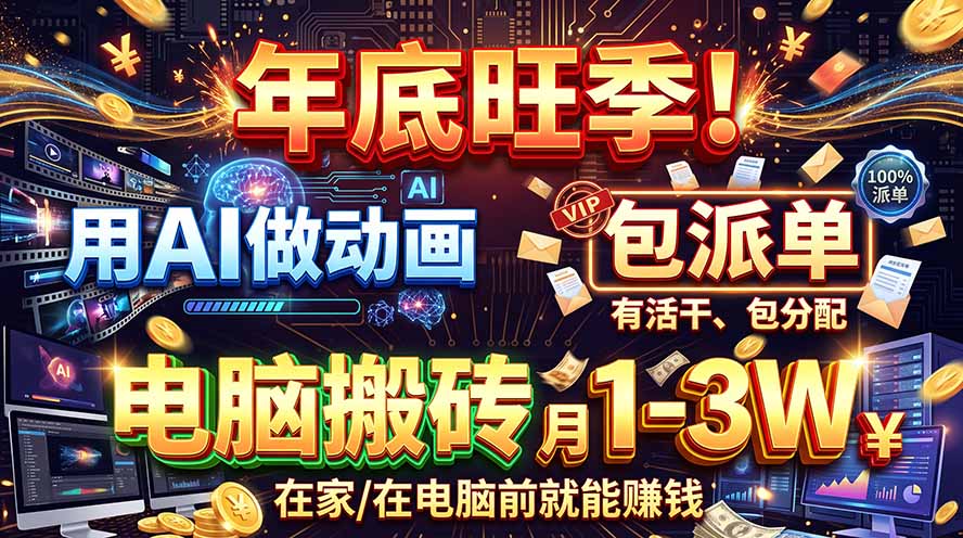 AI代做动画，旺季捡钱！一单500-1000+，提供做单渠道，新手可做！-梦清研习社