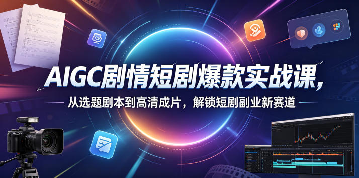 AIGC剧情短剧爆款实战课，从选题剧本到高清成片，解锁短剧副业新赛道(更新0906)-梦清研习社