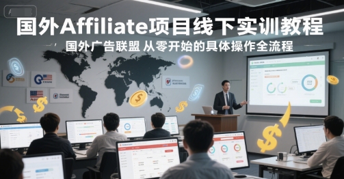 国外Affiliate项目线下实训教程,国外广告联盟从零开始的具体操作全流程-梦清研习社