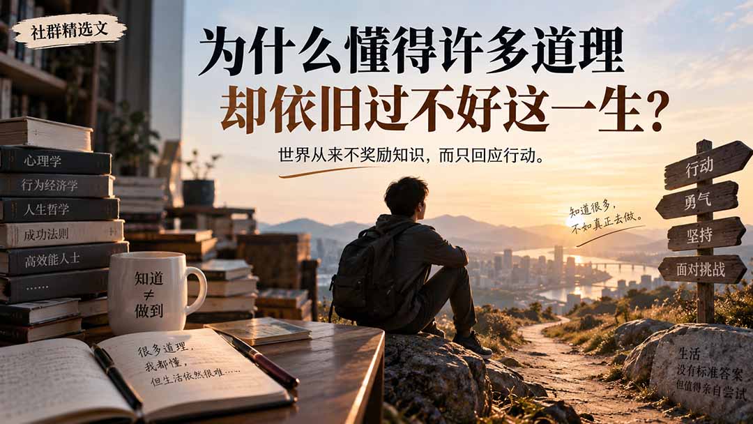 社群精选文：为什么懂得许多道理却依旧过不好这一生？-梦清研习社