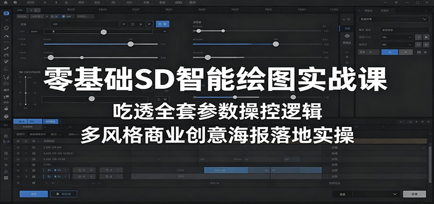 零基础SD智能绘图实战课：吃透全套参数操控逻辑，多风格商业创意海报落地实操-梦清研习社