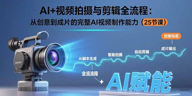 AI+视频拍摄与剪辑全流程：从创意到成片的完整AI视频制作能力(25节课-梦清研习社