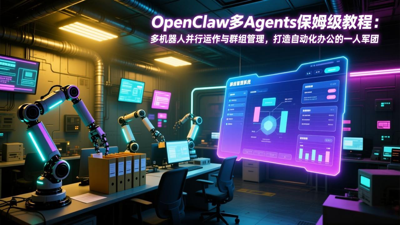 OpenClaw多Agents保姆级教程：多机器人并行运作与群组管理，打造自动化办公的一人军团-梦清研习社