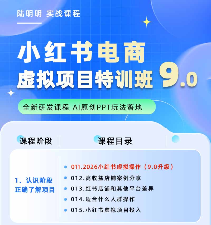 图片[1]-小红书虚拟项目特训班9.0，全面拥抱AI，批量产出原创PPT货源，单品/单店纯利润几万到几十W-梦清研习社