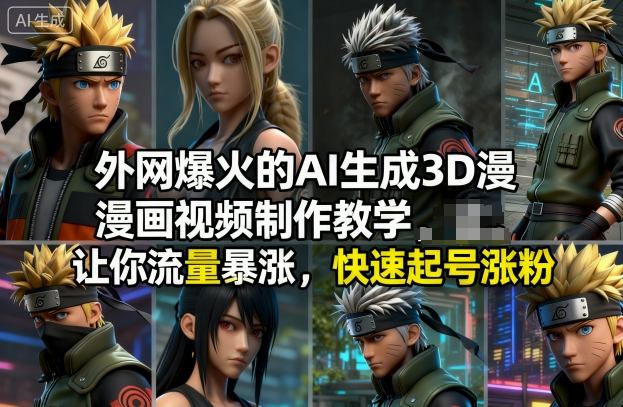 外网爆火的AI生成3D漫画视频制作教学，让你流量暴涨，快速起号涨粉！-梦清研习社