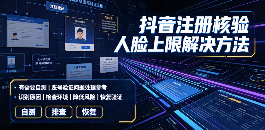 抖音注册核验人脸上限解决方法，有需要自测-梦清研习社