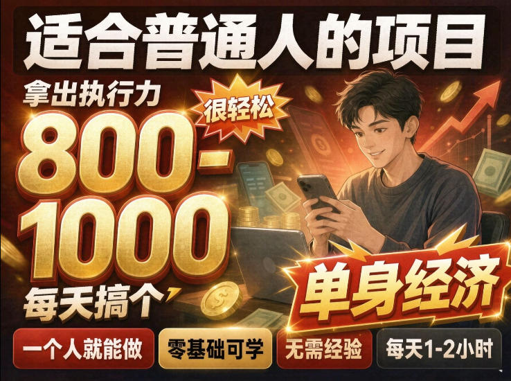 单身交友社群,普通人拿出执行力一个人每天搞个800-1k很轻松,普通人随时入局,无需经验【揭秘】-梦清研习社
