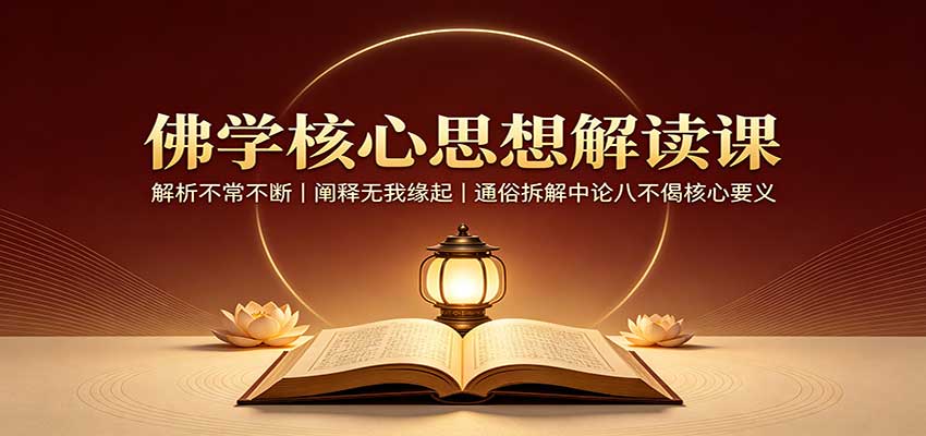 佛学核心思想解读课：解析不常不断，阐释无我缘起，通俗拆解中论八不偈核心要义-梦清研习社